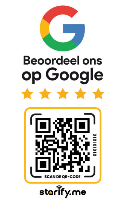 Google Review NFC-kaart contactloos met QR-code (back)